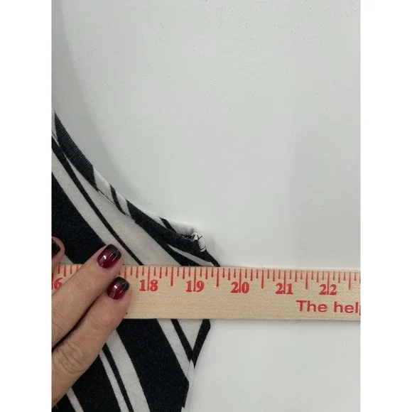 VeVeret Womens Striped Sleeveless Maxi Dress Size L Black & White - Picture 2 of 8